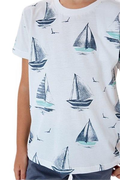 Arnetta Erkek Çocuk Beyaz Pijama Takımı 3670-2 