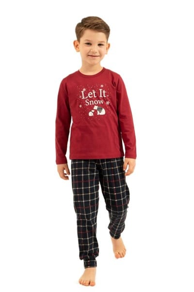 Arnetta Erkek Çocuk Bordo Pijama Takımı 3820-G 