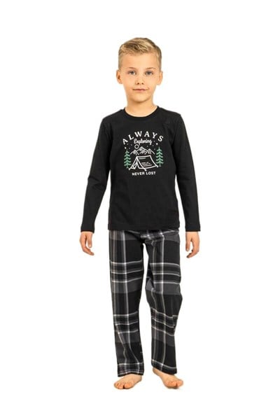 Arnetta Erkek Çocuk Siyah Uzun Kol Pijama Takımı 3825-G 