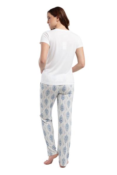 Arnetta Kadın Beyaz Lohusa Pijama Takımı 3256 