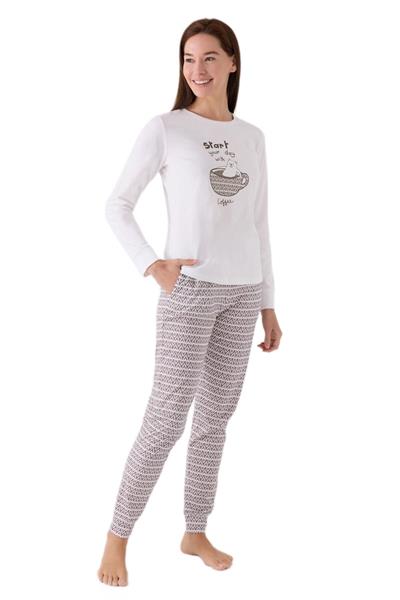 Arnetta Kadın Krem Pijama Takımı 3086-S 