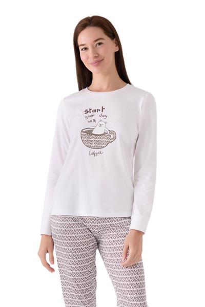 Arnetta Kadın Krem Pijama Takımı 3086-S 