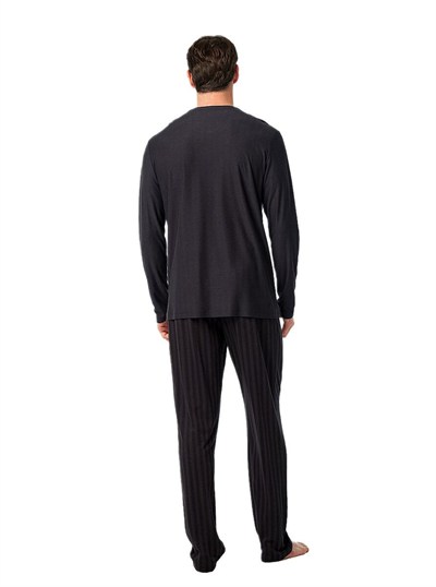 Blackspade Erkek Antrasit Uzun Kol Pijama Takımı 40958 