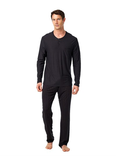 Blackspade Erkek Antrasit Uzun Kol Pijama Takımı 40958 