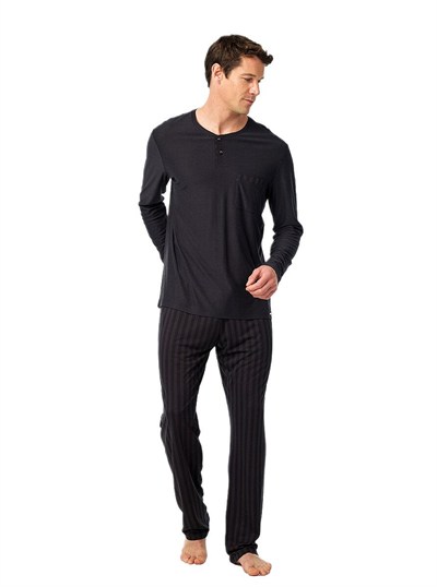 Blackspade Erkek Antrasit Uzun Kol Pijama Takımı 40958 