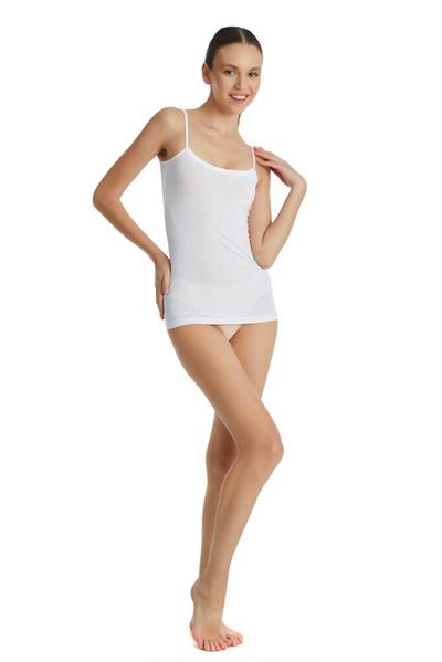 Blackspade Kadın Beyaz Atlet Aura Satin 1404