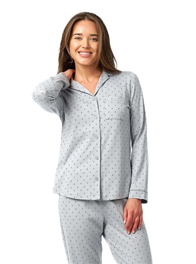 Blackspade Kadın Gri Desenli Pijama Takımı 52207 
