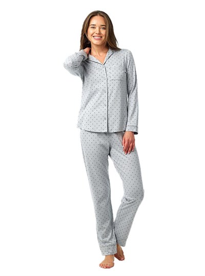 Blackspade Kadın Gri Desenli Pijama Takımı 52207 