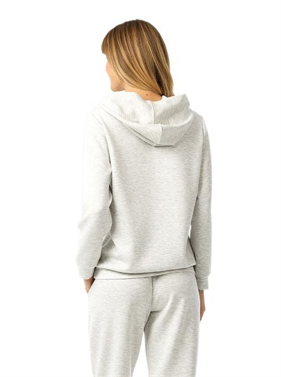 Blackspade Kadın Gri Melanj Kapüşonlu Sweatshirt 60673 