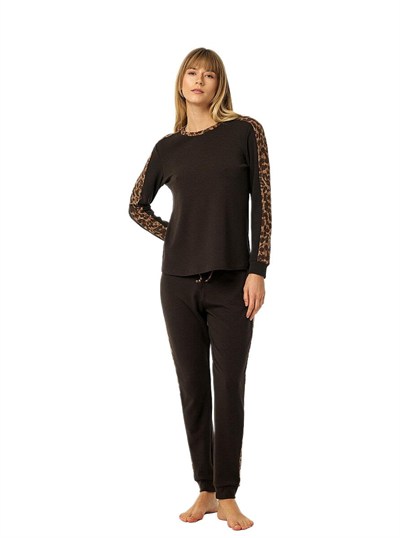 Blackspade Kadın Kahverengi Termal Pijama Takımı 52227 