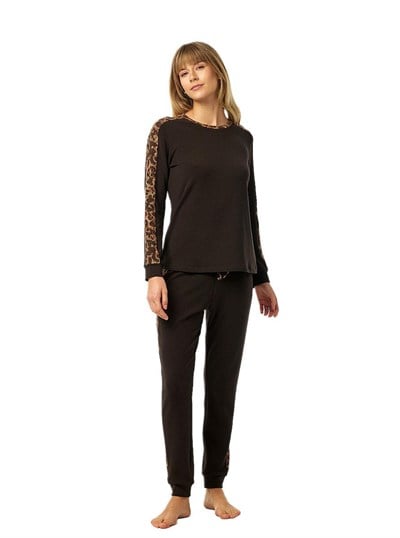 Blackspade Kadın Kahverengi Termal Pijama Takımı 52229 