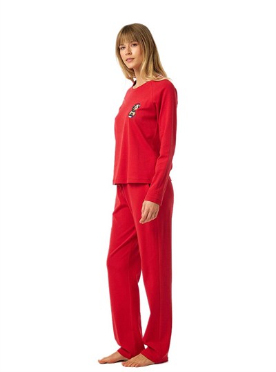 Blackspade Kadın Kırmızı Uzun Kol Pijama Takımı 52259 