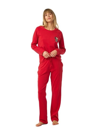 Blackspade Kadın Kırmızı Uzun Kol Pijama Takımı 52259 