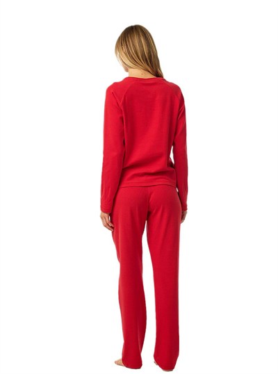 Blackspade Kadın Kırmızı Uzun Kol Pijama Takımı 52259 