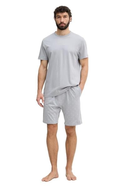 Calvin Klein Erkek Gri Kısa Kollu Şortlu Pijama Takımı LV00NM2900 