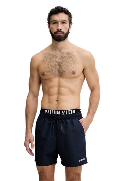 Calvin Klein Erkek Mavi Orta Boy Bağcıklı Deniz Şortu LV00N61015 