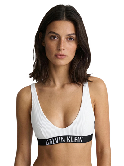Calvin Klein Kadın Beyaz Yuvarlak Yakalı Bralet Bikini Üstü LV00Q61211 