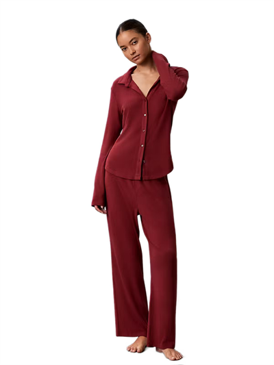 Calvin Klein Kadın Bordo Pijama Takım LV00QS7582