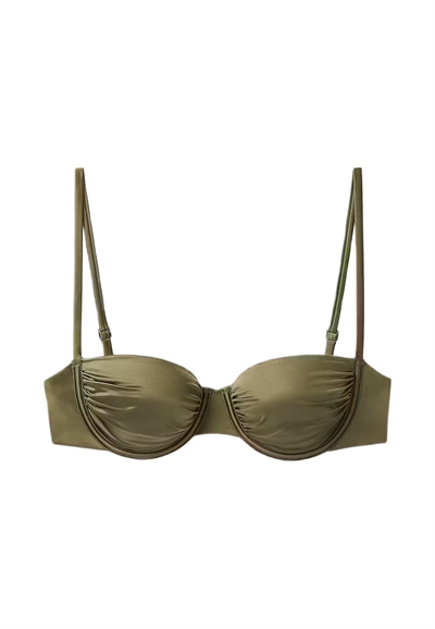 Calvin Klein Kadın Haki Arkadan Bağlamalı Balconette Bikini Üstü LV00Q61113