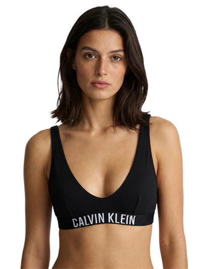 Calvin Klein Kadın Siyah Yuvarlak Yakalı Bralet Bikini Üstü LV00Q61211 