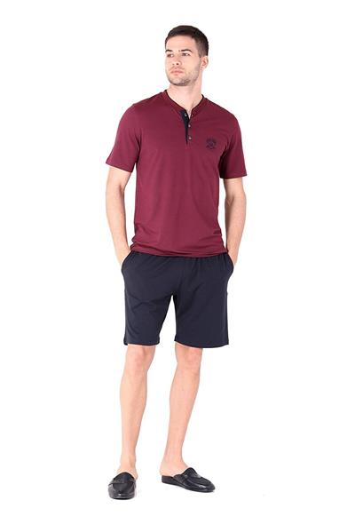 Ds Damat Erkek Bordo Eşofman Pijama 5li Takım 234003 