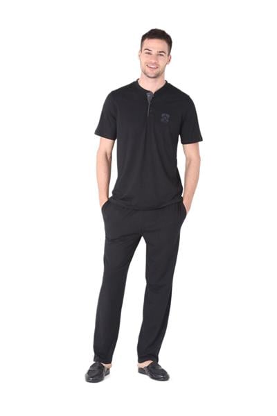 Ds Damat Erkek Siyah 4Lü Pijama Takımı 224016