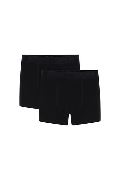 Kom Colin Pamuklu 2li Erkek Siyah Boxer