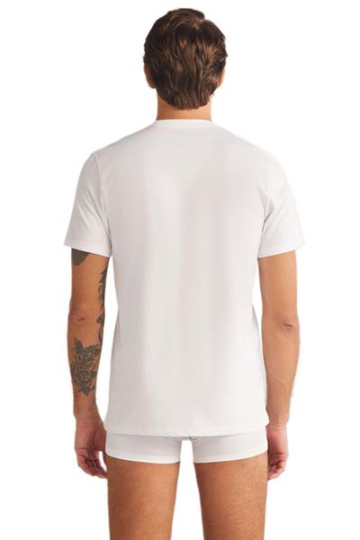 Kom Eduardo Bisiklet Yaka 2li Erkek Beyaz Tshirt