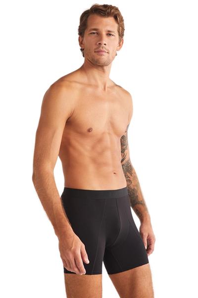 Kom Teo Pamuk Modal Erkek Siyah Boxer 