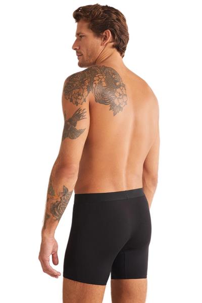 Kom Teo Pamuk Modal Erkek Siyah Boxer 