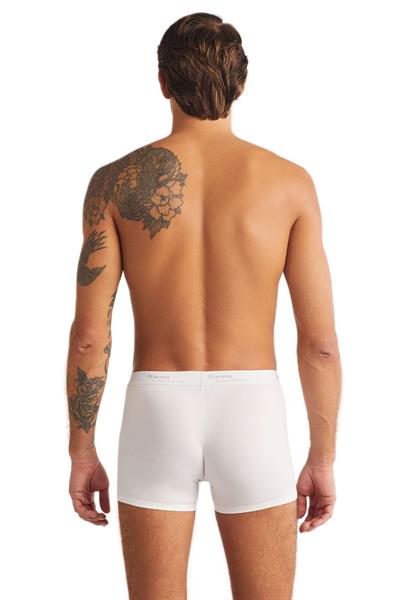 Kom Tight Pamuklu 2li Erkek Beyaz Boxer
