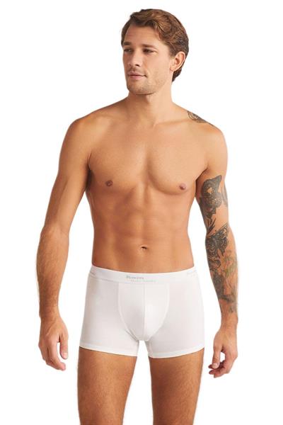 Kom Tight Pamuklu 2li Erkek Beyaz Boxer
