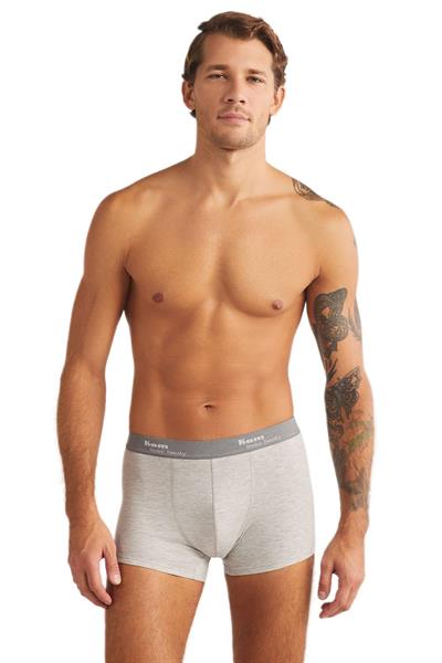 Kom Tight Pamuklu 2li Erkek Gri Boxer