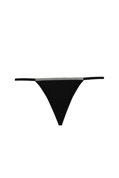 Magic Form One Size Taşlı String Siyah Külot 369
