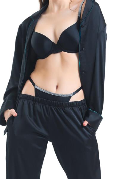 Magic Form One Size Taşlı String Siyah Külot 369