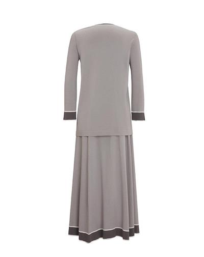 Miss Dalida Gri Yakası ve Bileği Renkli Tunik T25Y-6028