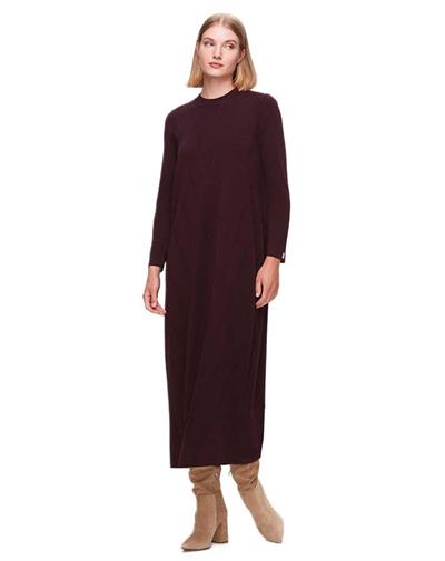 Miss Dalida Mor Örgü Desenli Triko Elbise T25K-4000