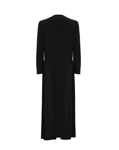 Miss Dalida Siyah Önü Düğmeli Cep Kapaklı Triko Kloş Etek T25Y-2006