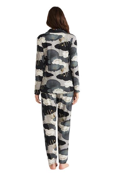 Penye Mood Kadın Petrol Pijama Takım 9727