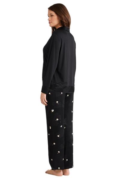 Penye Mood Kadın Siyah Pijama Takım 9714