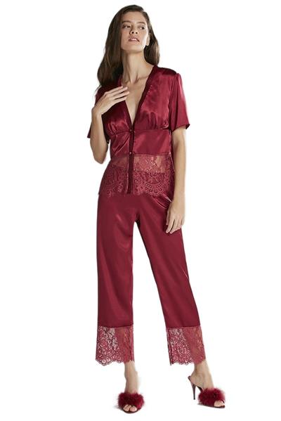 Pierre Cardin Kadın Bordo Altılı Saten Çeyiz Seti 6015