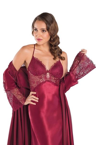Pierre Cardin Kadın Bordo Altılı Saten Çeyiz Seti 6620