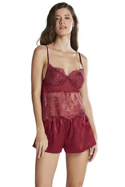 Pierre Cardin Kadın Bordo Altılı Saten Çeyiz Seti 6015
