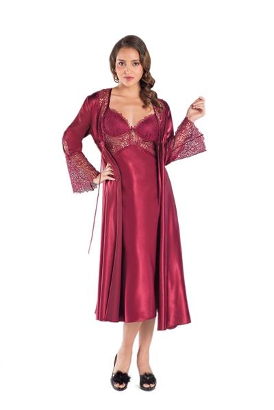 Pierre Cardin Kadın Bordo Altılı Saten Çeyiz Seti 6620
