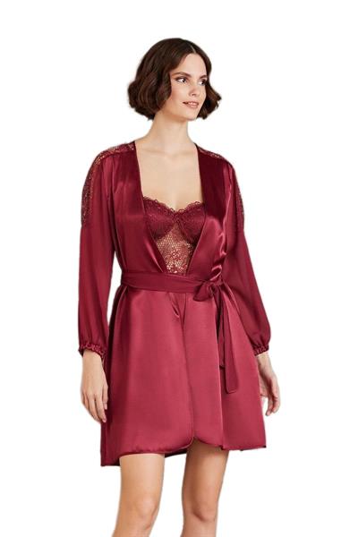 Pierre Cardin Kadın Bordo Altılı Saten Çeyiz Seti 6005