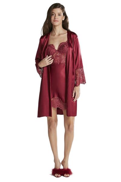 Pierre Cardin Kadın Bordo Altılı Saten Çeyiz Seti 6015