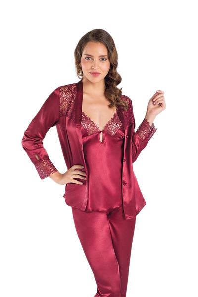 Pierre Cardin Kadın Bordo Altılı Saten Çeyiz Seti 6620