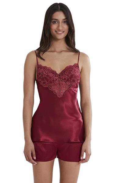 Pierre Cardin Kadın Bordo Saten Dantelli Pijama Şort Takım 425