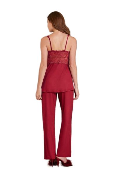 Pierre Cardin Kadın Bordo Üçlü Pijama Takımı 2810