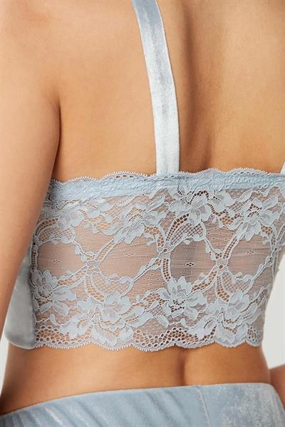 Pierre Cardin Kadın Kadife Saten 3lü Croplu Pijama Takımı 2050 